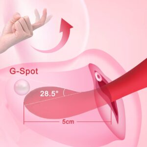 Alovegarden Clitoral G-Spot Powerful Rose Vibrator, Waterproof Dildo Clit Stimulator with 10 Vibration Modes, Softer and Flexible Sex Toy for Women, Clitoral Vibrator (Red)