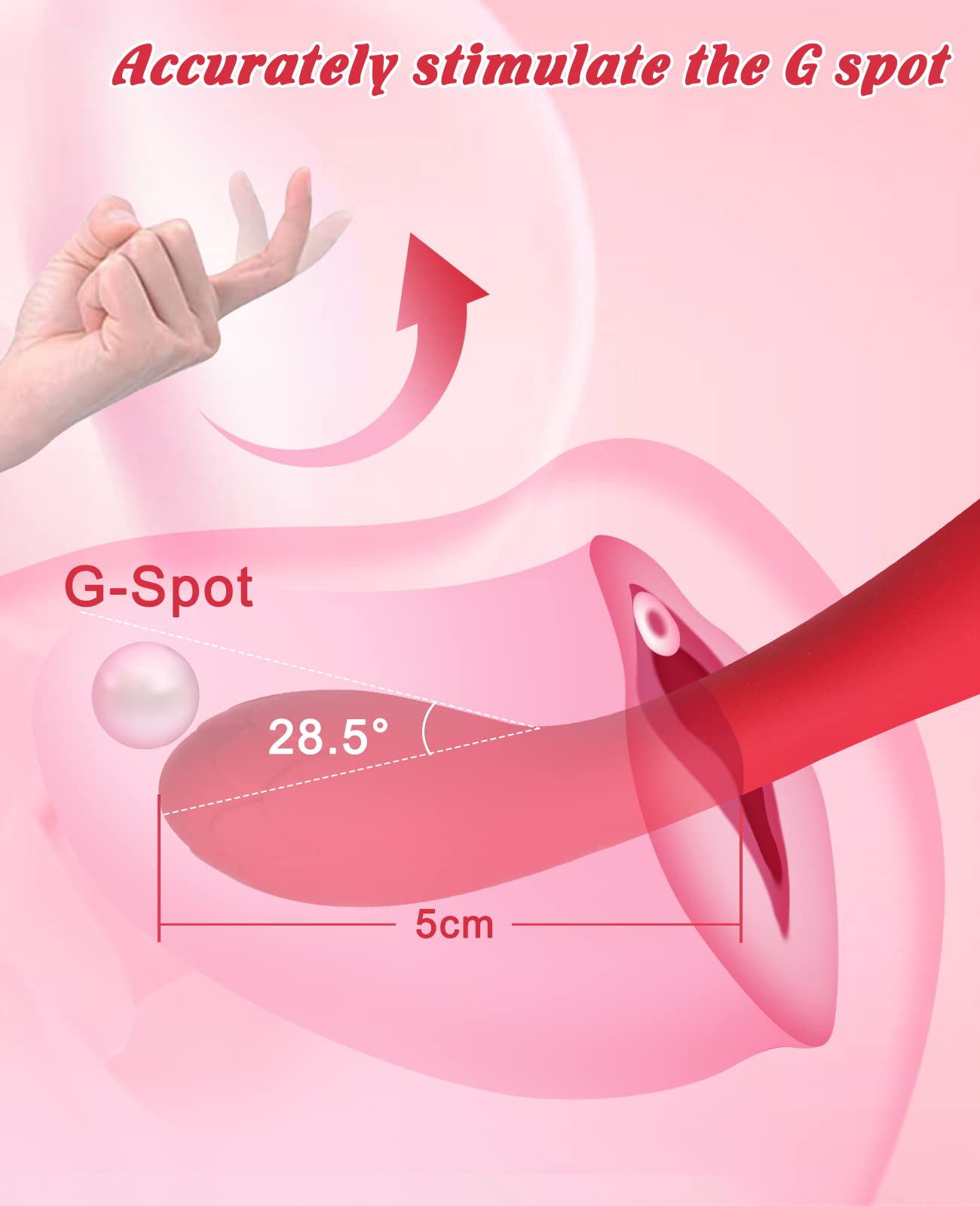 Alovegarden Clitoral G-Spot Powerful Rose Vibrator, Waterproof Dildo Clit Stimulator with 10 Vibration Modes, Softer and Flexible Sex Toy for Women, Clitoral Vibrator (Red)