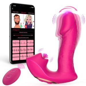 Qiymssy Wearable Panty Butterfly G Spot Vibrator with APP Remote Control 7 Tongue Licking 10 Vibration Modes, Rose Clitoral Dildo Vibrators for Vagina Anal Stimulator, Adult Sex Toys for Women Couples