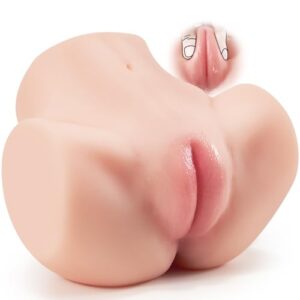 4.1 LB Pussy Ass Male Masturbator with Virgin Tight Labia, 2 Hole Realistic Male Masturbator with Strong Suction Channel, Goyha Pocket Pussy Sex Toy for Men Masturbation.