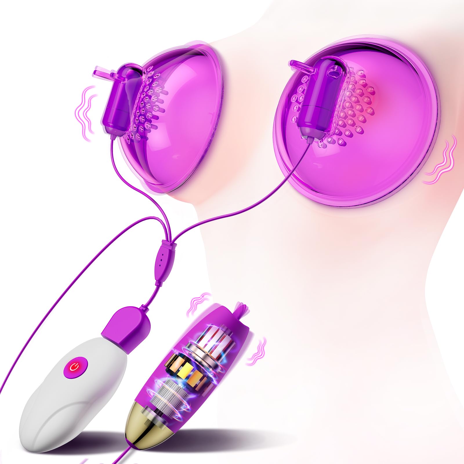 Nipple Clitoral Vibrator Sex Toys - LIKKCUT 2 in 1 Nipple Toys for Women with 10 Vibration Licking Modes Clitoral Stimulator Vibrators, Rechargeable Adult Toys Games for Women Couples, Purple (A)