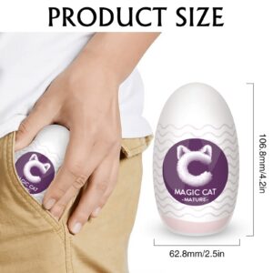 【Mature Women】 Ultra-Stretchy Masturbators Egg,Handheld Male Masturbators Cup with Softer Wrapped, Realistic Pocket Pussy Stroker with Strong Suctions, Adult Sex Toy for Men with 3D Lifelike Vagina