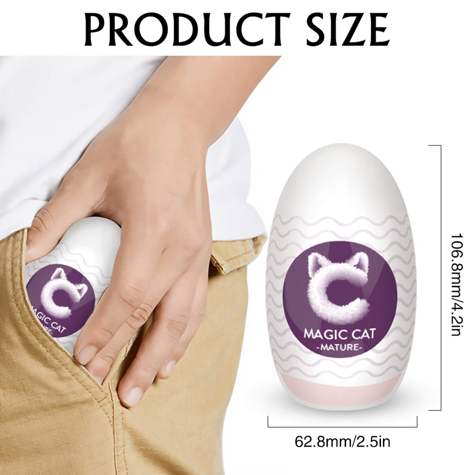 【Mature Women】 Ultra-Stretchy Masturbators Egg,Handheld Male Masturbators Cup with Softer Wrapped, Realistic Pocket Pussy Stroker with Strong Suctions, Adult Sex Toy for Men with 3D Lifelike Vagina