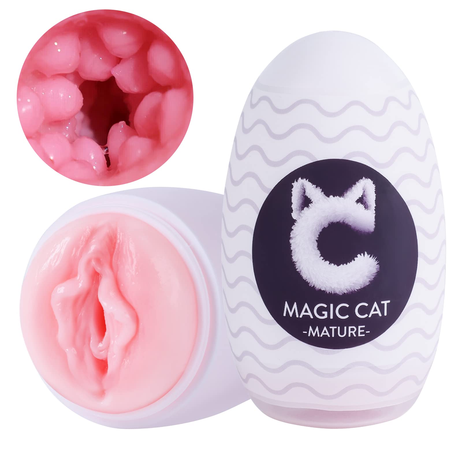 【Mature Women】 Ultra-Stretchy Masturbators Egg,Handheld Male Masturbators Cup with Softer Wrapped, Realistic Pocket Pussy Stroker with Strong Suctions, Adult Sex Toy for Men with 3D Lifelike Vagina