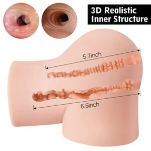 Lifelike Sex Doll Torso Male Masturbator Stroker Realistic Pocket Pussy Ass with Vagina Anal Sex, Sex Dolls Adult Toys Male Sex Toys for Men Pleasure, 14LB