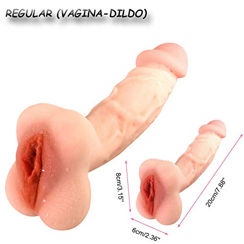 2 in 1 Design Realistic Dildo Pocket Pussy Tight Channels Soft Realistic Dildo for Women Men,Adult Sex Pocket Pussy Masturbator Love Toy