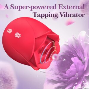 Sex Toys Vibrator for Women-Rose Sex Toy for Woman,G spot Clitoral Nipple Stimulator Vibrator with 9 Tapping,Vibrating Sex Toy Massager Rose Sex Stimulator Vibrators Adult Sex Toys for Female Couple