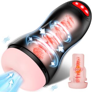 automatic male masturbator, sucking male masturbators penis pump with 9 suction & 10 vibrating & heating mens male sex toys, hands free pocket pussy male stroker, adult sex toys for men penis pumps