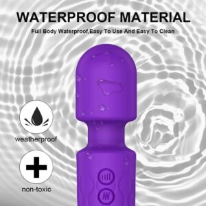 Powerful Vibrator Wand, G Spot Cordless Rechargeable Vibrators with 20 Patterns & 8 Intensity, Quiet Clit Vibrator, Clitoris Stimulation, Dildo, Female Wand Massager for Her Pleasure Adult Toys (A)