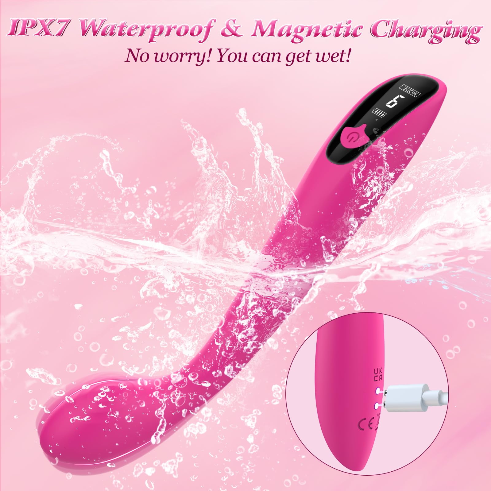 Sex Toys G Spot Vibrator - Adult Toys Vibrators Clitoral Stimulator Anal Toy Dildo Finger with 9 Vibrations for Women Couples Sex Toys with LCD Display, Waterproof Wand Massager Adult Sex Toys & Games