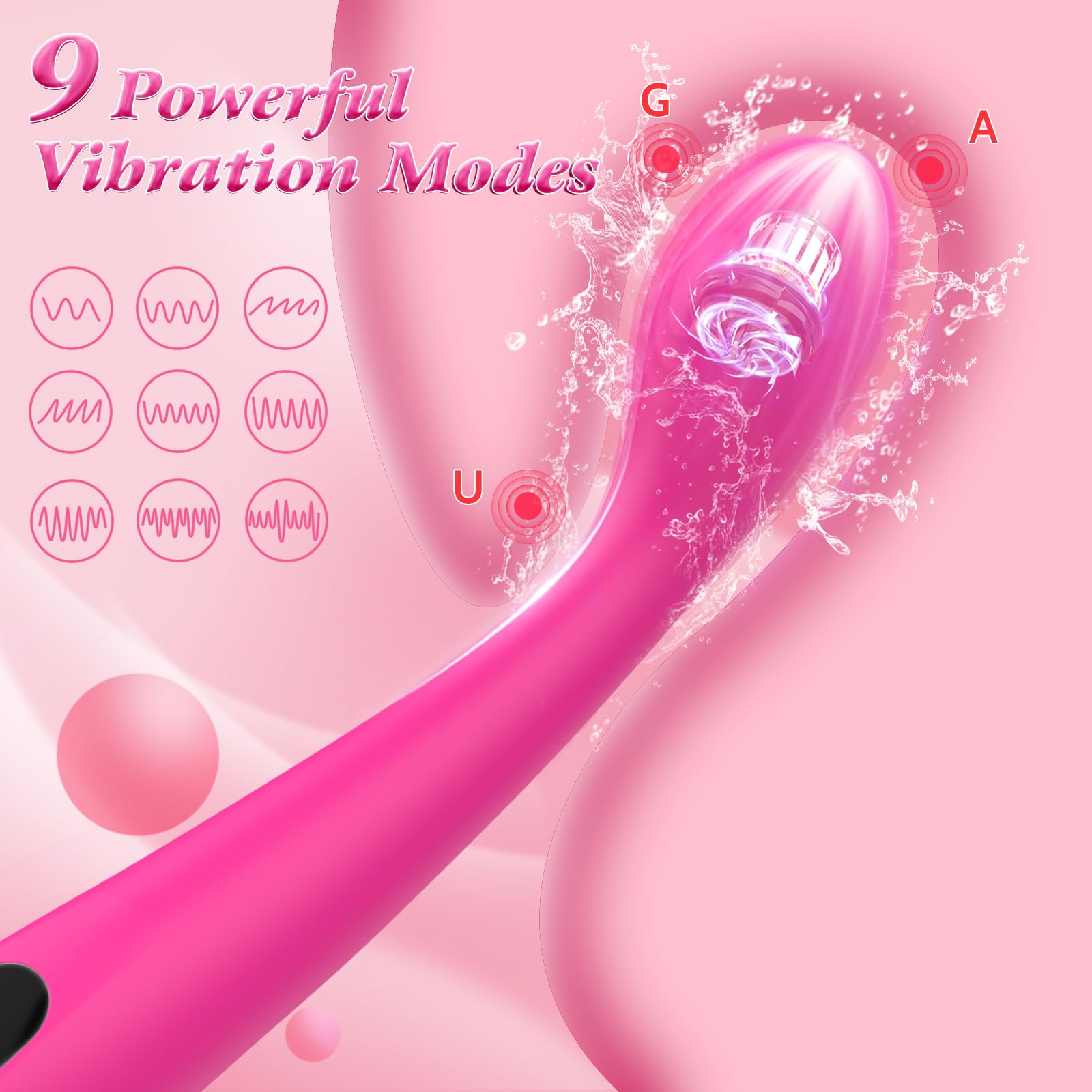 Sex Toys G Spot Vibrator - Adult Toys Vibrators Clitoral Stimulator Anal Toy Dildo Finger with 9 Vibrations for Women Couples Sex Toys with LCD Display, Waterproof Wand Massager Adult Sex Toys & Games