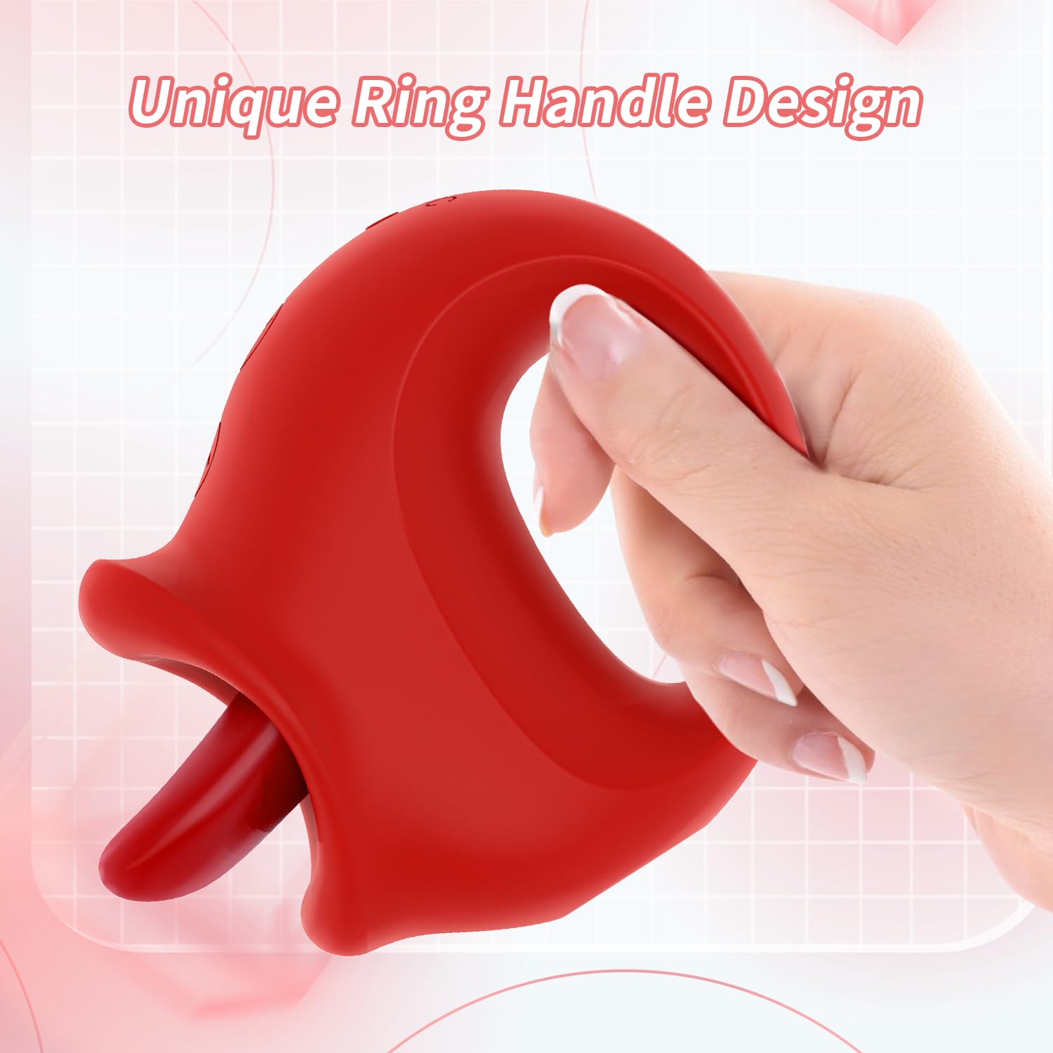 Adult Toys Vibrator for Women, Unique Ring Handle Design Women Sex Toys, 10 Vibration Modes &10 Tongue Licking G Spot Vibrator Stimulator, Waterproof Adult Couples Sex Toys for Clitoral, Nipple, Anal