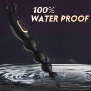 Anal Beads Sex Toys for Men - Vibrating Anal Plug Anal Toys, Butt Plug Prostate Massager Adult Toys, Male Sex Toys Clitoral G-Spot Stimulator for Men Women Couples Pleasure (Black)