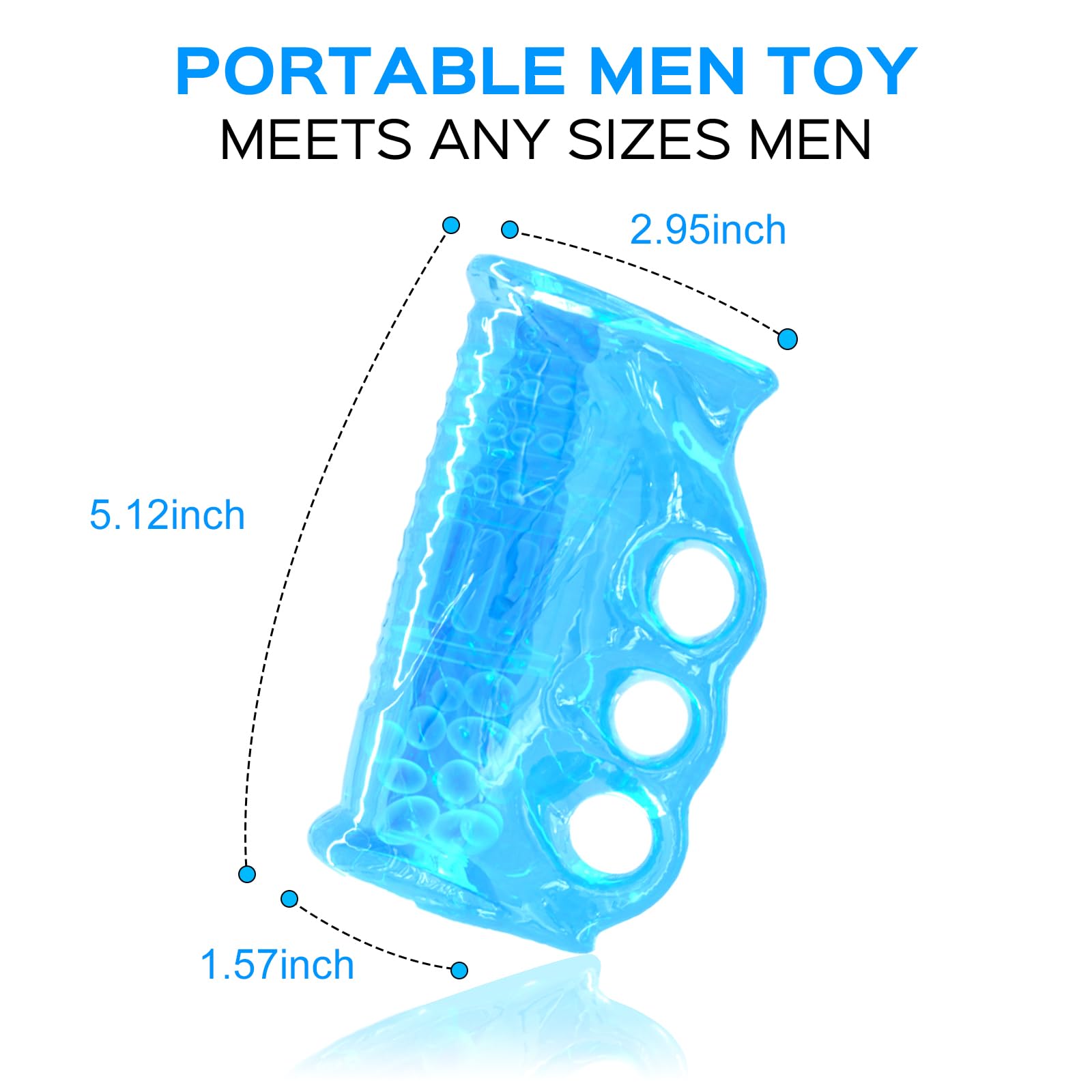 Male Masturbator Pocket Pussy Stroker Sex Adult Toys for Men,Manual Portable Transparent Oral Sex Handjob Glans Training Tool Open-Ended Penis Sleeve with Vagina Textured for Male Blowjob Toy