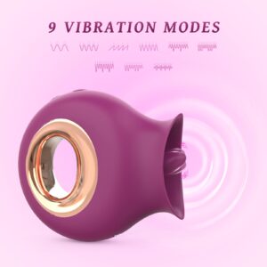 Rose Adult Toys, Clitoral Licking Tongue Vibrator, PHANXY 2 in 1 Licking & Vibrating Rose Toys Stimulator with 9 modes, Rechargeable & Waterproof Adult Sex Toys for Women and Couples