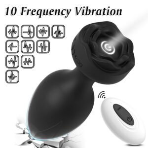 Anal Plug Sex Toys Vibrator - 4Pcs Vibrating Butt Plug Remote Control Vibrators with 10 Vibrating Rotating Modes, Adult Sex Toys & Games for Woman Men Couples Anal Vibrator Prostate Massager Red blcak