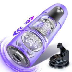 Automatic Male Masturbator, Sex Toy Male Masturbators Cup with 7 Rotating & 3 Thrusting Modes, 3D Realistic Electric Pocket Pussy Sex Toys for Men, Male Sex Toys with Suction Base