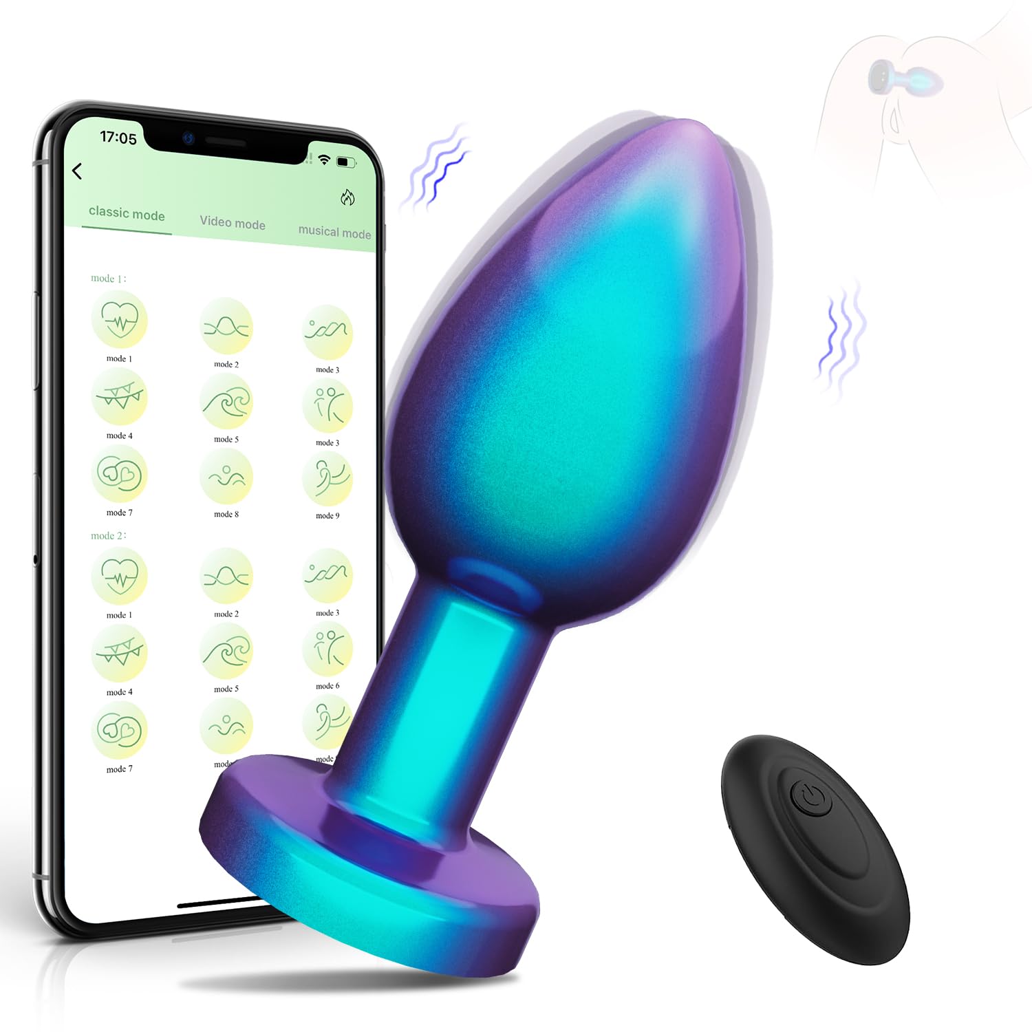 Vibrating Butt Plug with 9 Vibration Settings, Small Anal Plug Women Sex Toy Men's Prostate Massager Male Sex Toys for Men, Anal Vibrator Adult Toy Anal Sex Toy for Men, Adult Sex Toys & Games