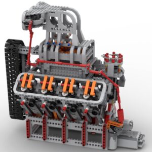 QOVO V8 Engine Motor Building Kit That Works, Dynamic OHV General Motors Building Blocks Toy, Mini Engine MOC - (2106PCS)