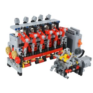 6 cylinder l6 engine model building kit set hobby diy stem toy for kids & adults with guide 500+ pieces, toy building set, build your own engine that runs, mini engine