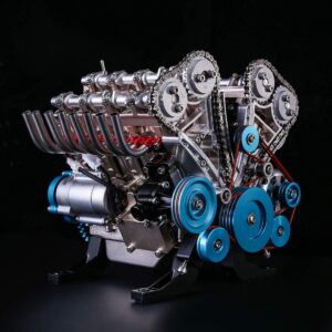 PeleusTech V8 Engine Model 500+Pcs 1:3 DIY Metal Mechanical Engine V8 Model Building Kit Car Engine Model for Adults, Men