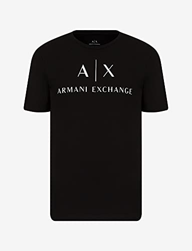 A|X ARMANI EXCHANGE mens Classic Crew Logo Tee T Shirt, Black, Small US