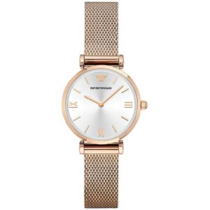 emporio armani women's rose gold-tone stainless steel watch (model: ar1956)