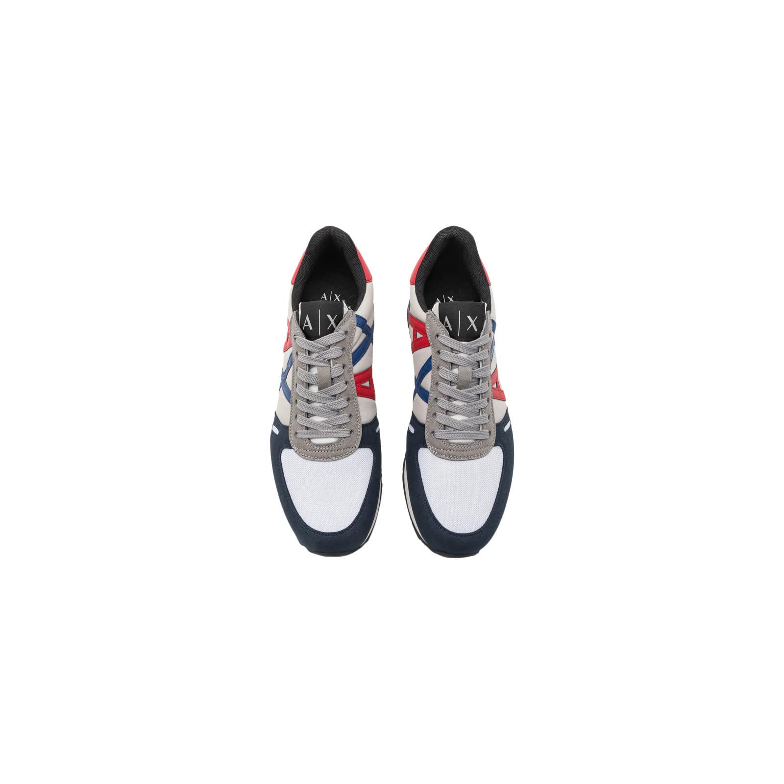 A | X ARMANI EXCHANGE Men's Retro Trainer Sneaker, Navy + Grey + LT, 8