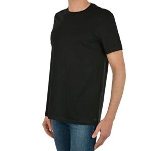 A|X ARMANI EXCHANGE Men's Solid Colored Basic Pima Crew Neck, Black, Large