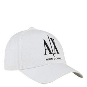 a | x armani exchange men's logo baseball hat, white, one size