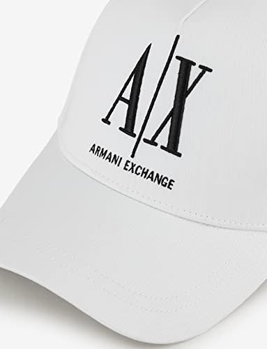 A | X ARMANI EXCHANGE Men's Logo Baseball Hat, White, One Size