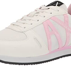 A | X ARMANI EXCHANGE Women's AX Rio Logo Sneakers, Opt. White + Lilac, 11