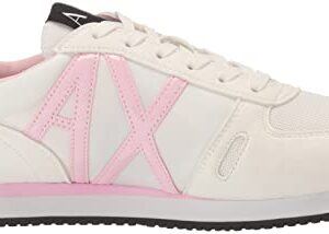 A | X ARMANI EXCHANGE Women's AX Rio Logo Sneakers, Opt. White + Lilac, 11