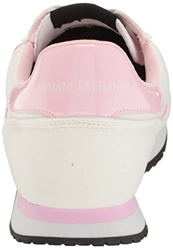 A | X ARMANI EXCHANGE Women's AX Rio Logo Sneakers, Opt. White + Lilac, 11