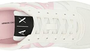 A | X ARMANI EXCHANGE Women's AX Rio Logo Sneakers, Opt. White + Lilac, 11