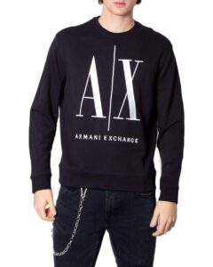 a｜x armani exchange men's icon project embroidered pullover sweatshirt, black, m