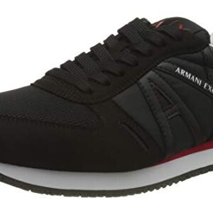 A|X Armani Exchange Men's Low-top Sneakers, Black, 13