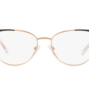 A|X ARMANI EXCHANGE Women's AX1034 Cat Eye Prescription Eyewear Frames, Matte Rose Gold/Black/Demo Lens, 52 mm