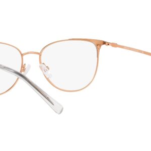 A|X ARMANI EXCHANGE Women's AX1034 Cat Eye Prescription Eyewear Frames, Matte Rose Gold/Black/Demo Lens, 52 mm