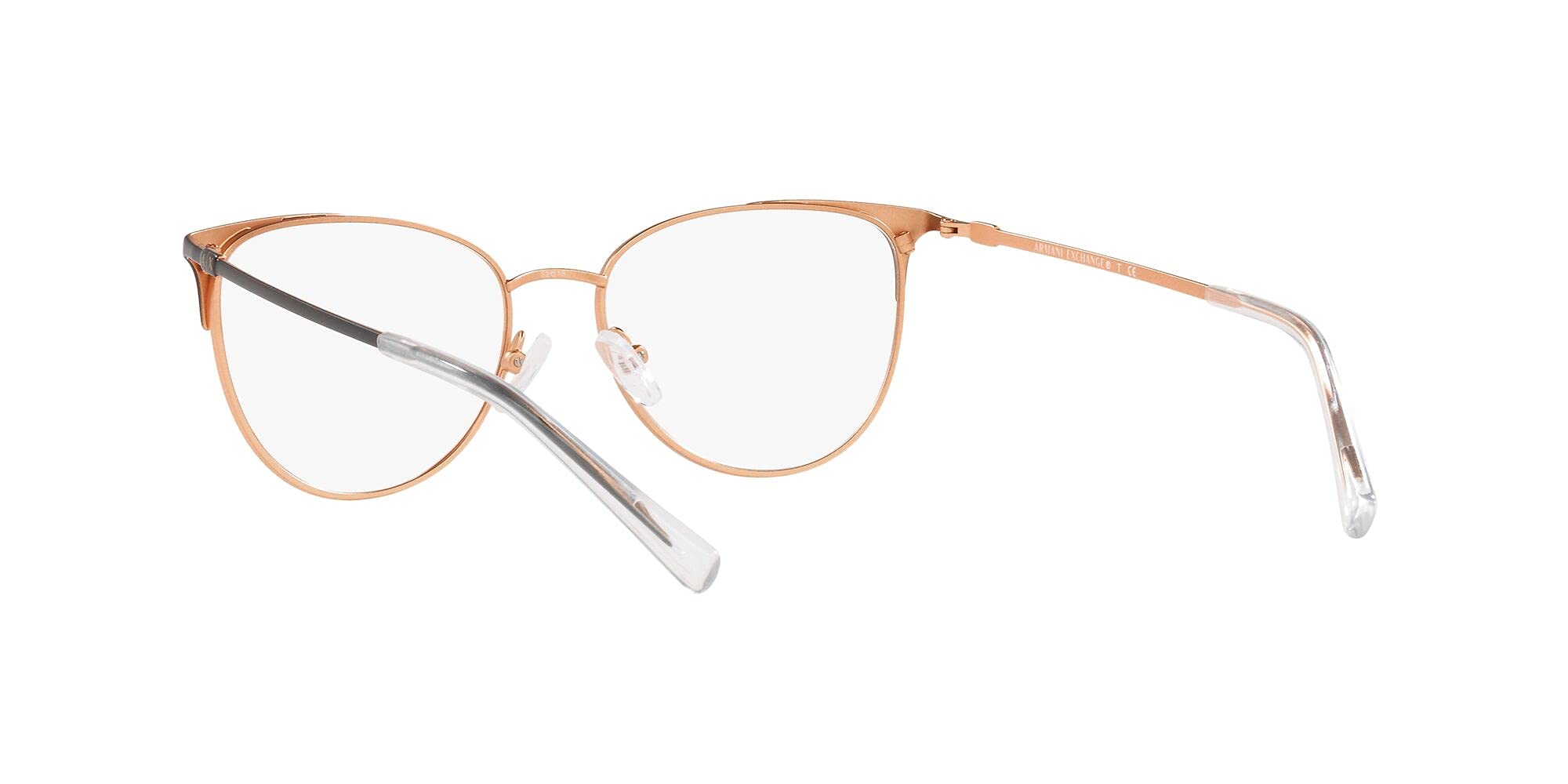 A|X ARMANI EXCHANGE Women's AX1034 Cat Eye Prescription Eyewear Frames, Matte Rose Gold/Black/Demo Lens, 52 mm