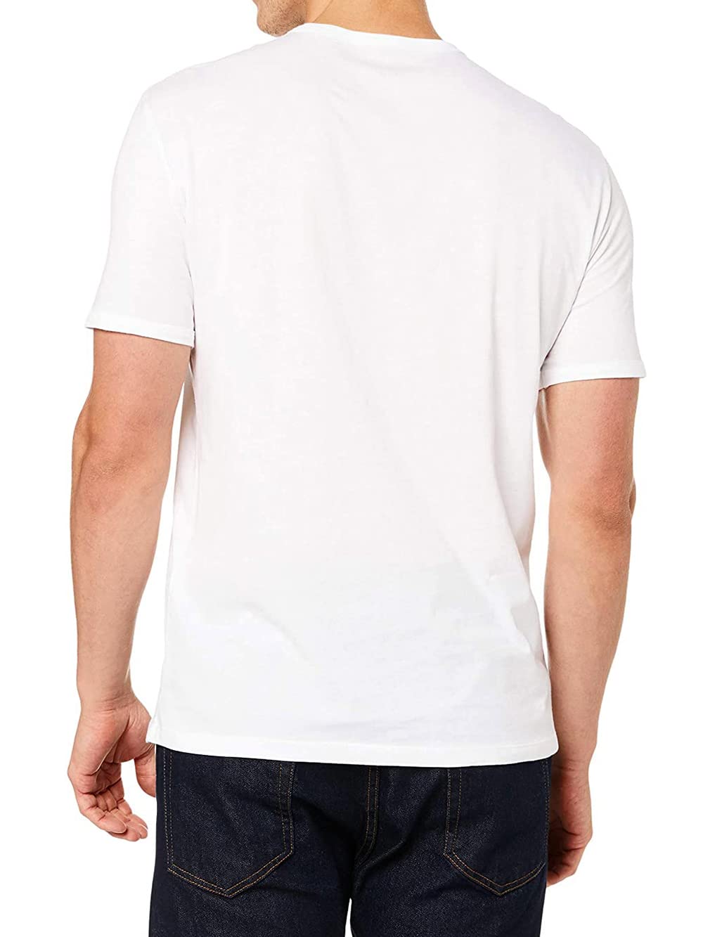 A|X ARMANI EXCHANGE mens Crew Neck Logo Tee T Shirt, Quilted Logo White, Small US