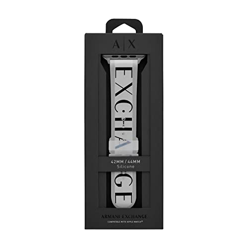 A|X ARMANI EXCHANGE Armani Exchange Men's Apple Watch Band with Silicone Strap, Multicolor, 42 (Model: AXT8008)