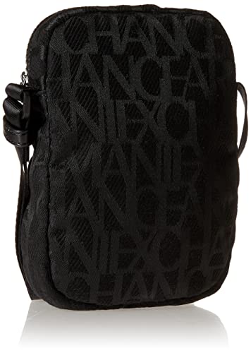 A | X ARMANI EXCHANGE Zip Top Fabric Crossbody Bodypack, Black/Black