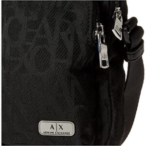 A | X ARMANI EXCHANGE Zip Top Fabric Crossbody Bodypack, Black/Black