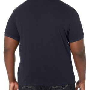 A｜X ARMANI EXCHANGE Men's Short Sleeve Contrast Logo Jersey Polo, Navy, M