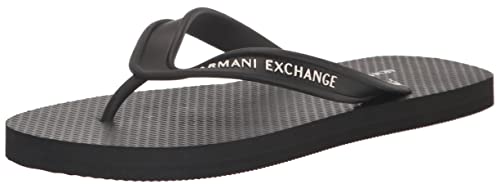 A | X ARMANI EXCHANGE Men's Logo Flip Flop, Black, 10