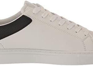 A|X Armani Exchange Men's Updated Leather Sidewall Logo Sneaker, Op.White+Black, 11