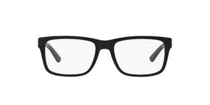 a|x armani exchange men's ax3016 square prescription eyewear frames, black/demo lens, 53 mm