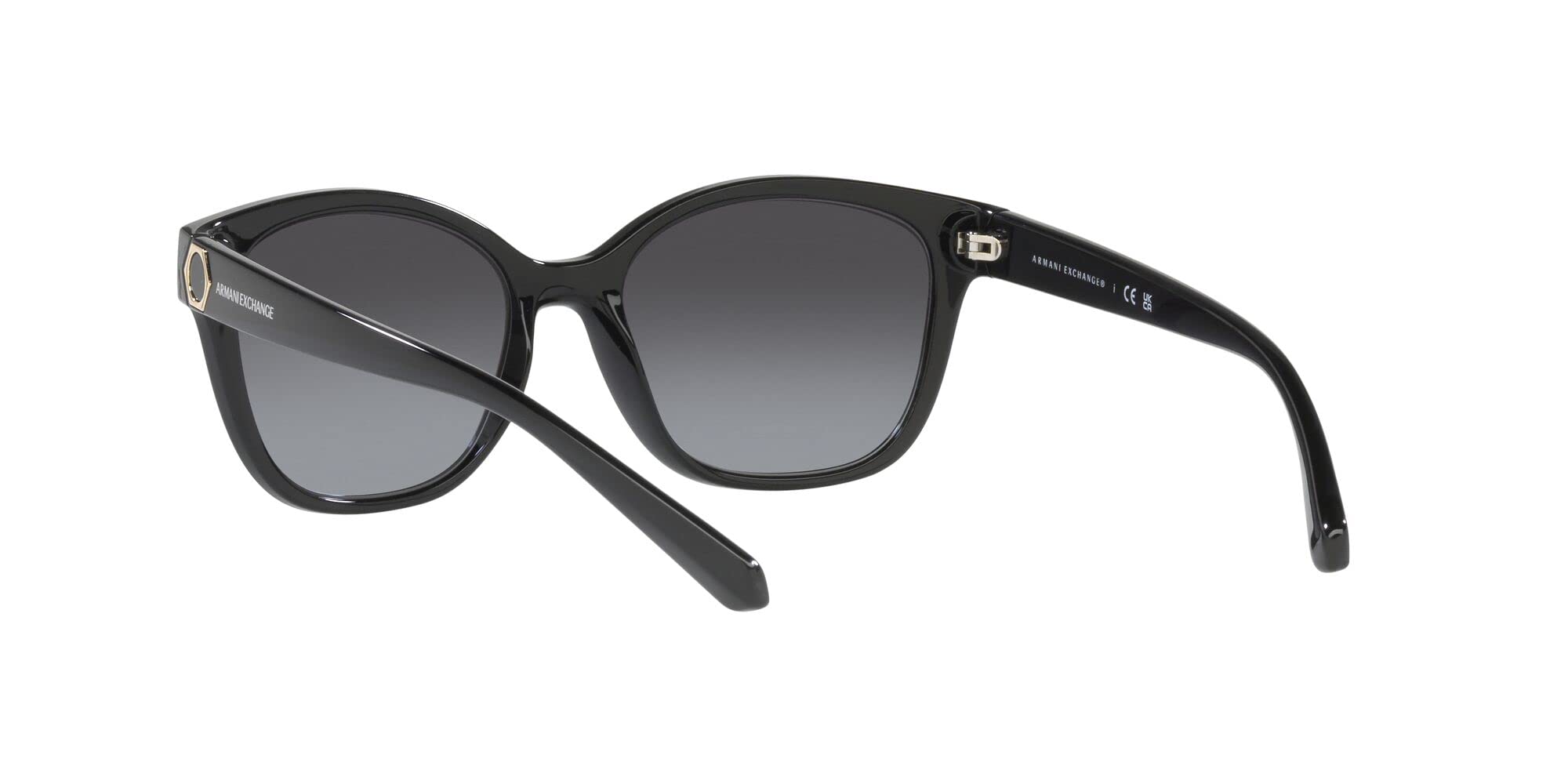 A|X ARMANI EXCHANGE Women's Ax4127s Cat Eye Sunglasses, Shiny Black/Gradient Grey, 54 mm