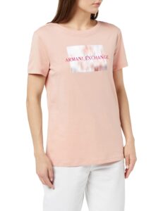 a｜x armani exchange women's crew neck reg fit secret garden logo t-shirt, lady, extra small